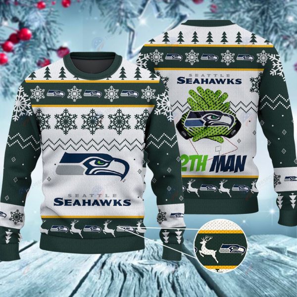 Seattle Seahawks 12th Man Christmas Ugly Sweater