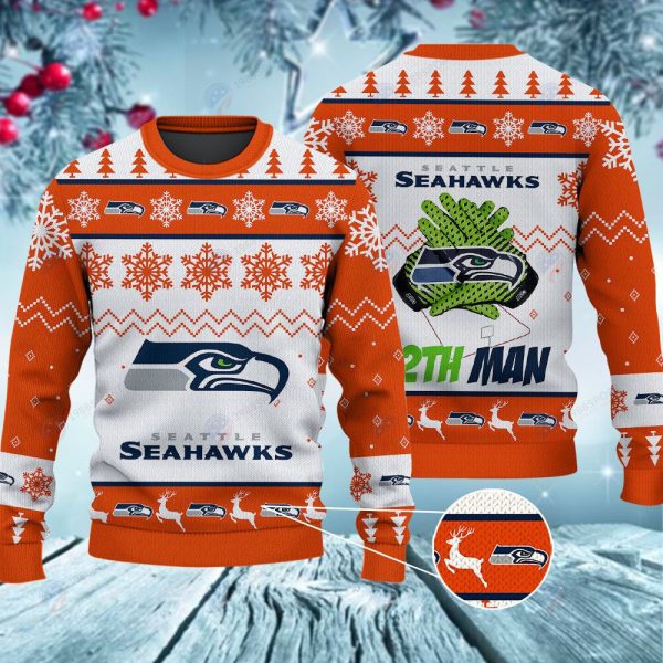 Seattle Seahawks 12th Man Christmas Ugly Sweater