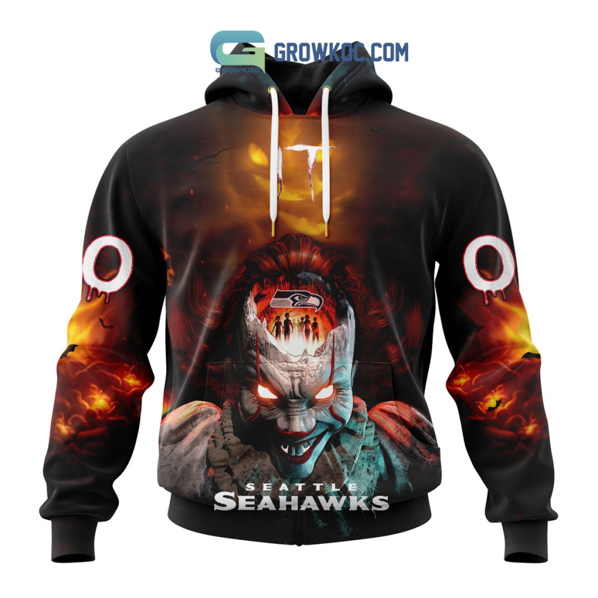 Seattle Seahawks Logo Halloween 3D Hoodie Nfl Football 3D