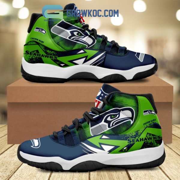 Seattle Seahawks NFL Personalized Air Jordan 11 Shoes Sneaker