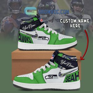 Seattle Seahawks Personalized Air Jordan 1 High Top Shoes Sneakers