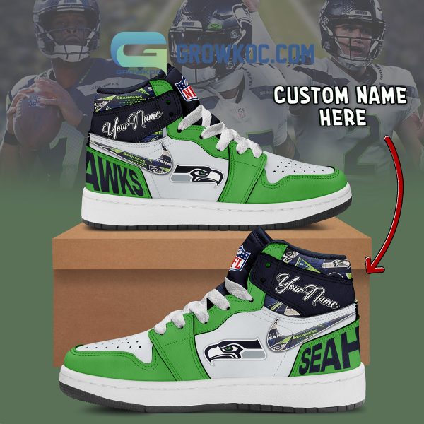 Seattle Seahawks Personalized Air Jordan 1 High Top Shoes Sneakers