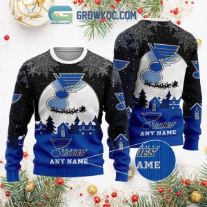 St. Louis Blues NHL Merry Christmas Personalized Ugly Sweater