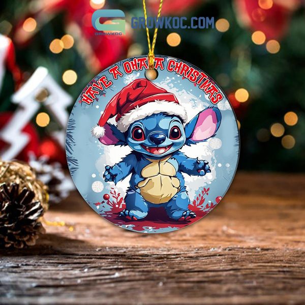 Stitch Have A Ohana Christmas Ornament
