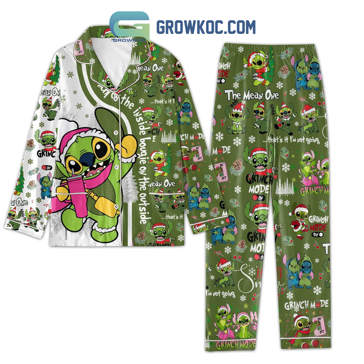 Stitch On The Inside Bougie On The Outside Pajamas Set - Growkoc