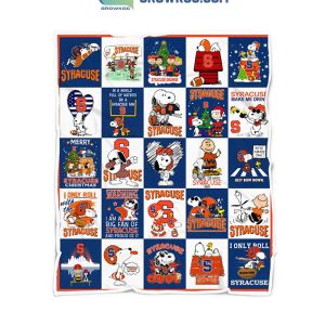 Syracuse Orange Christmas Snoopy Peanuts Fleece Blanket Quilt