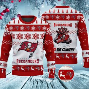 Tampa Bay Buccaneers Fire The Cannons Christmas Ugly Sweater