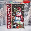 Seattle Seahawks Football Snowman Welcome Christmas Personalized House Gargen Flag