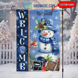 Tennessee Titans Football Snowman Welcome Christmas Personalized House Gargen Flag