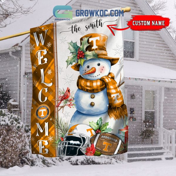 Tennessee Volunteers Football Snowman Welcome Christmas House Garden Flag