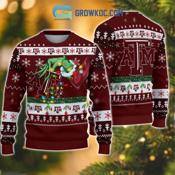 Texas A&M Aggies NCAA Grinch Christmas Ugly Sweater