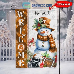 Texas Longhorns Football Snowman Welcome Christmas House Garden Flag