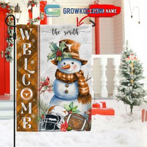 Texas Longhorns Football Snowman Welcome Christmas House Garden Flag