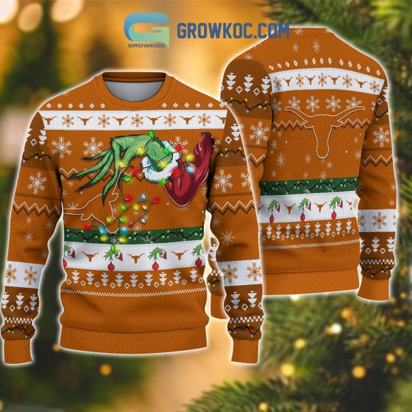 Texas Longhorns NCAA Grinch Christmas Ugly Sweater