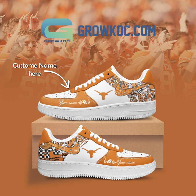 Texas Longhorns Personalized Air Force 1 Shoes Growkoc