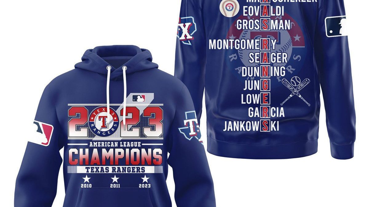 Texas Rangers 2023 al west division champions shirt, hoodie
