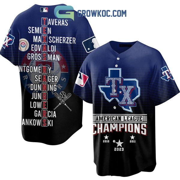 Texas Rangers American League Champions 2023 Baseball Jersey