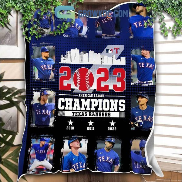 Texas Rangers American League Champions 2023 Fleece Blanket Quilt