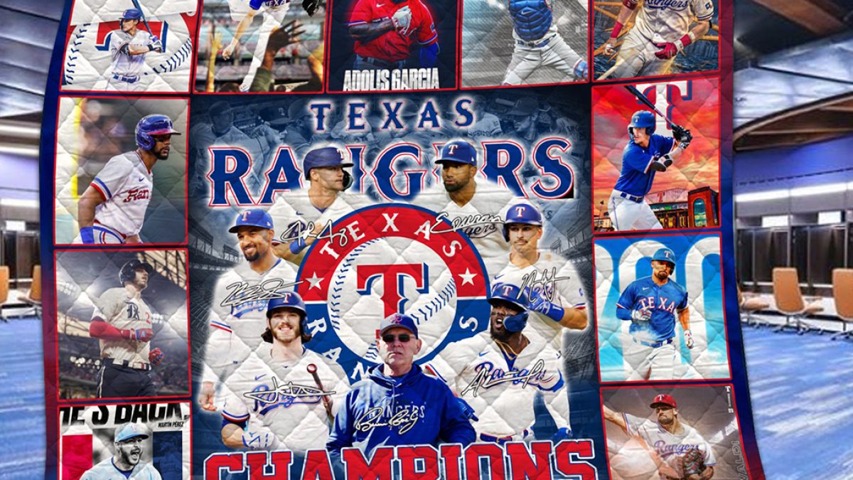 Texas Rangers Champions 2023 AL West Division Fleece Blanket Quilt