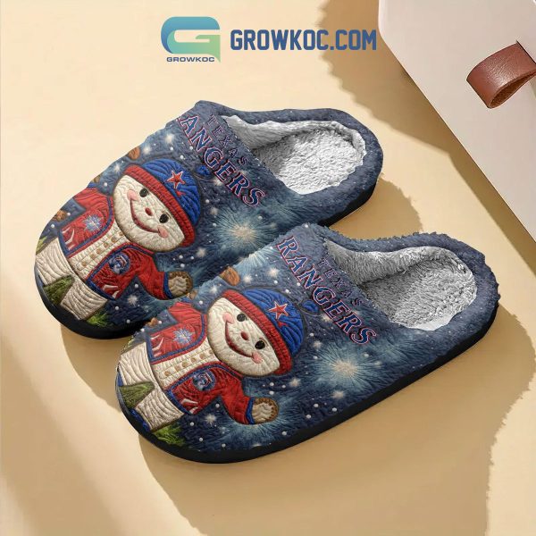 Texas Rangers Christmas Holiday House Slippers