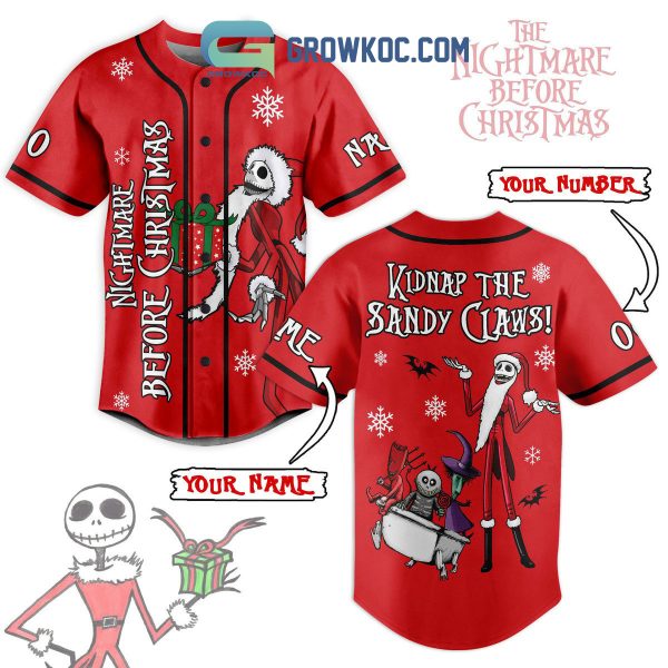 The Nightmare Before Christmas Kidnap The Sandy Claws Personalized Baseball Jersey