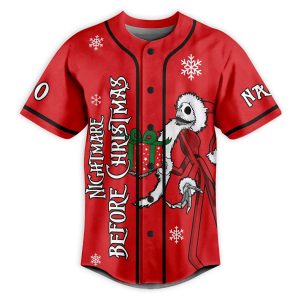 The Nightmare Before Christmas Kidnap The Sandy Claws Personalized Baseball Jersey