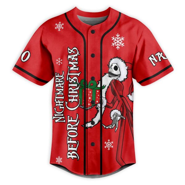 The Nightmare Before Christmas Kidnap The Sandy Claws Personalized Baseball Jersey