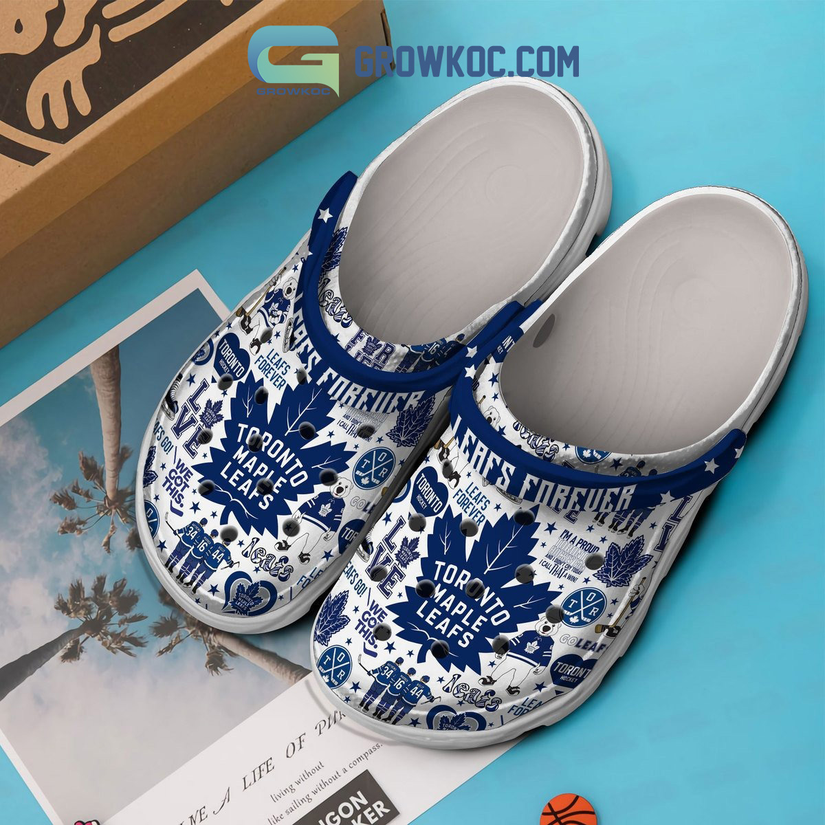 Nhl Toronto Maple Leafs Custom Name Blue White Crocs Clog