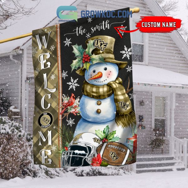 UCF Knights Football Snowman Welcome Christmas House Garden Flag