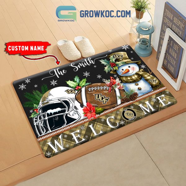 UCF Knights Snowman Welcome Christmas Football Personalized Doormat
