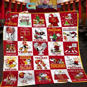 USC Trojans Snoopy Christmas Fleece Blanket Quilt