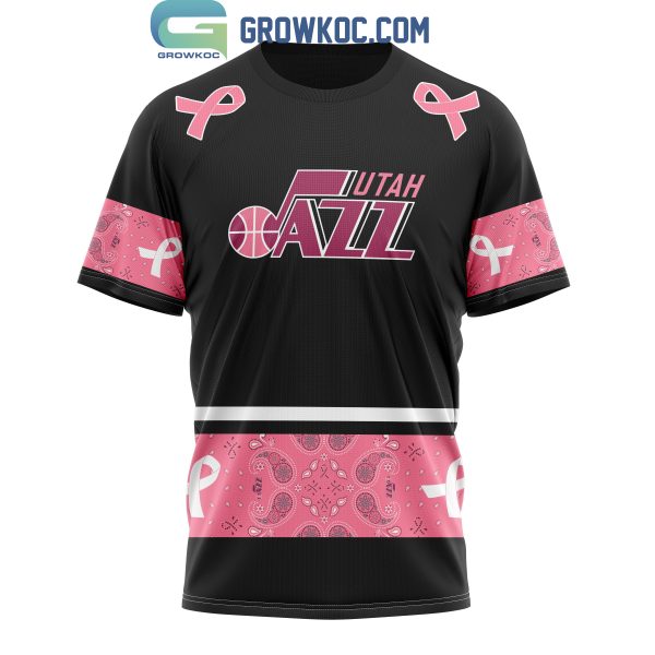 Utah Jazz NBA Special Design Paisley Design We Wear Pink Breast Cancer Personalized Hoodie T Shirt