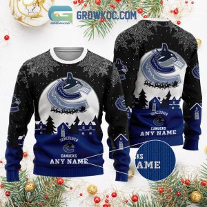 Vancouver Canucks NHL Merry Christmas Personalized Ugly Sweater
