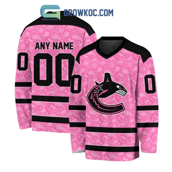 Vancouver Canucks NHL Special Pink Breast Cancer Hockey Jersey Long Sleeve