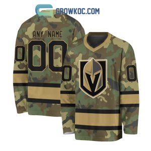 Vegas Golden Knights Special Camo Veteran Design Personalized Hockey Jersey
