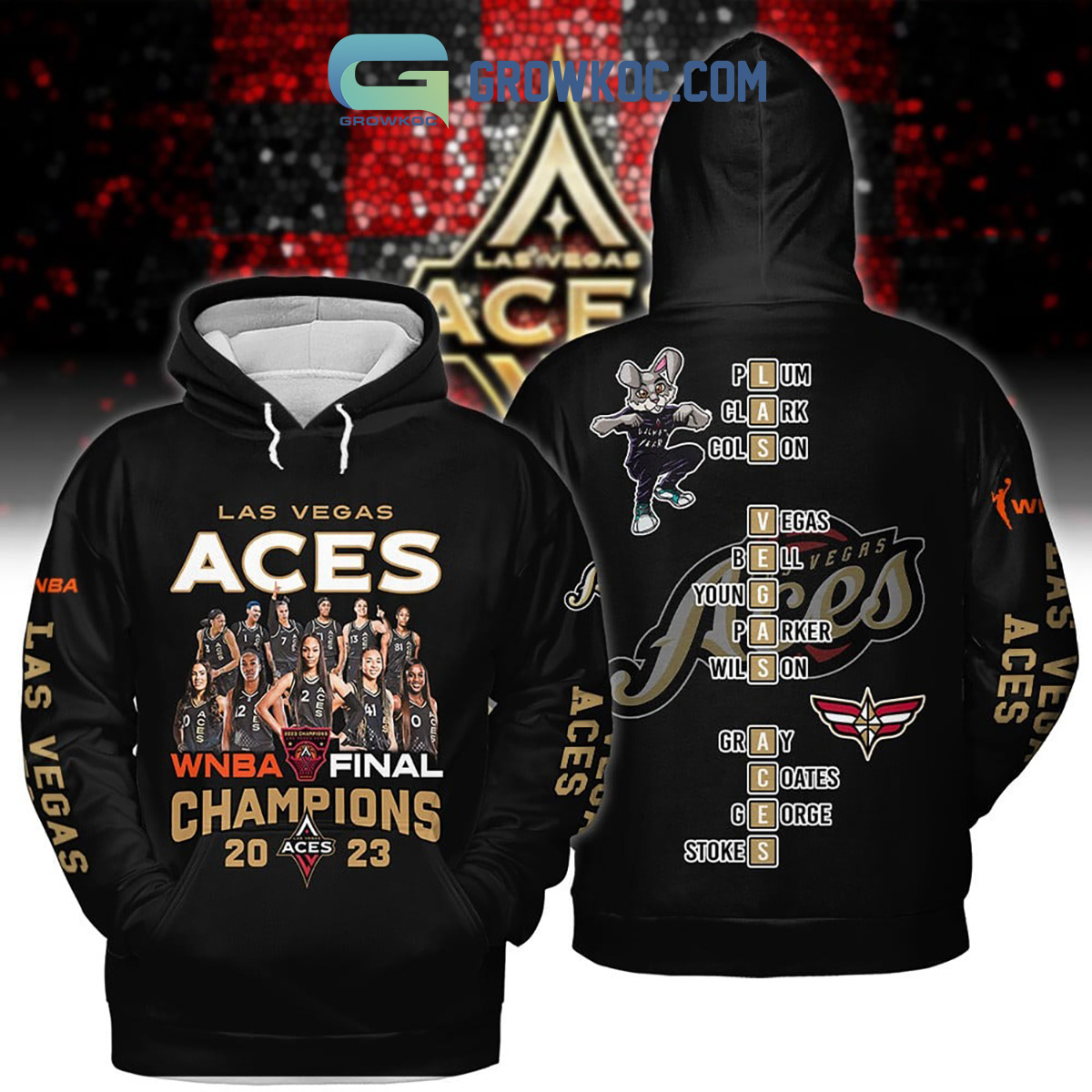 Wnba Champions Las Vegas Aces Shirt, Back 2 Back Crewneck Unisex Hoodie