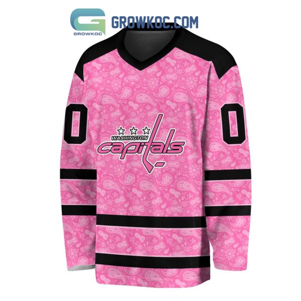 Washington Capitals NHL Special Pink Breast Cancer Hockey Jersey Long Sleeve