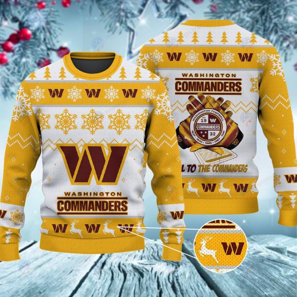 Washington Commanders Hail To The Commanders Christmas Ugly Sweater