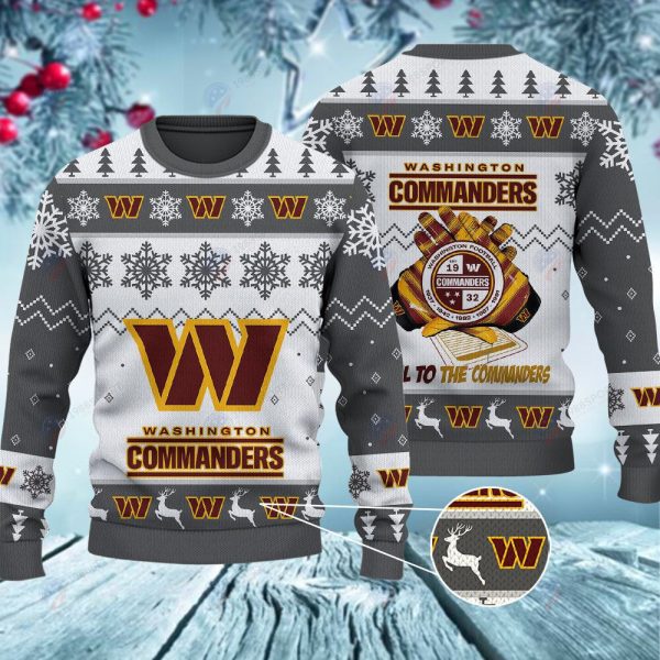 Washington Commanders Hail To The Commanders Christmas Ugly Sweater