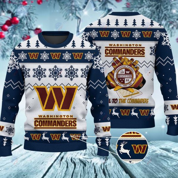 Washington Commanders Hail To The Commanders Christmas Ugly Sweater