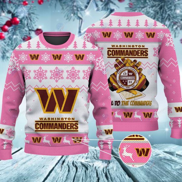Washington Commanders Hail To The Commanders Christmas Ugly Sweater