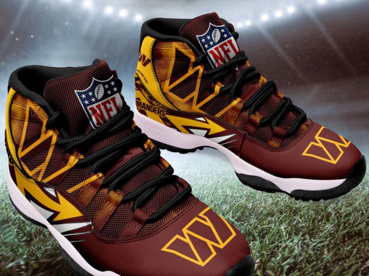 HOT NFL Washington Commanders Custom Name Nike Air Jordan 1 Sneakers