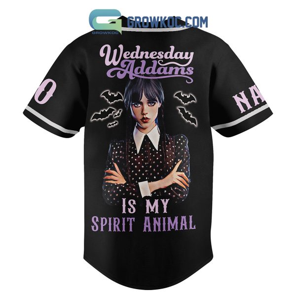 Wednesday Addams Is My Spirit Animal Personalized Baseball Jersey