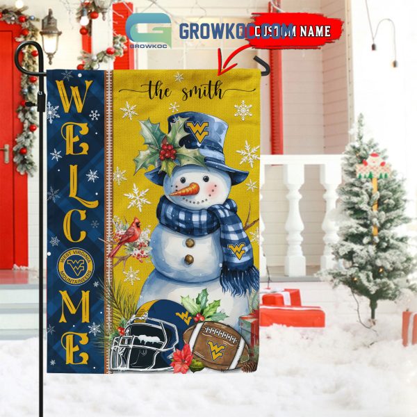 West Virginia Mountaineers Football Snowman Welcome Christmas House Garden Flag