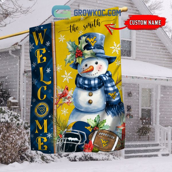 West Virginia Mountaineers Football Snowman Welcome Christmas House Garden Flag