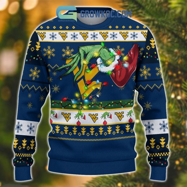 West Virginia Mountaineers NCAA Grinch Christmas Ugly Sweater