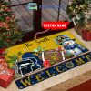 Wisconsin Badgers Snowman Welcome Christmas Football Personalized Doormat