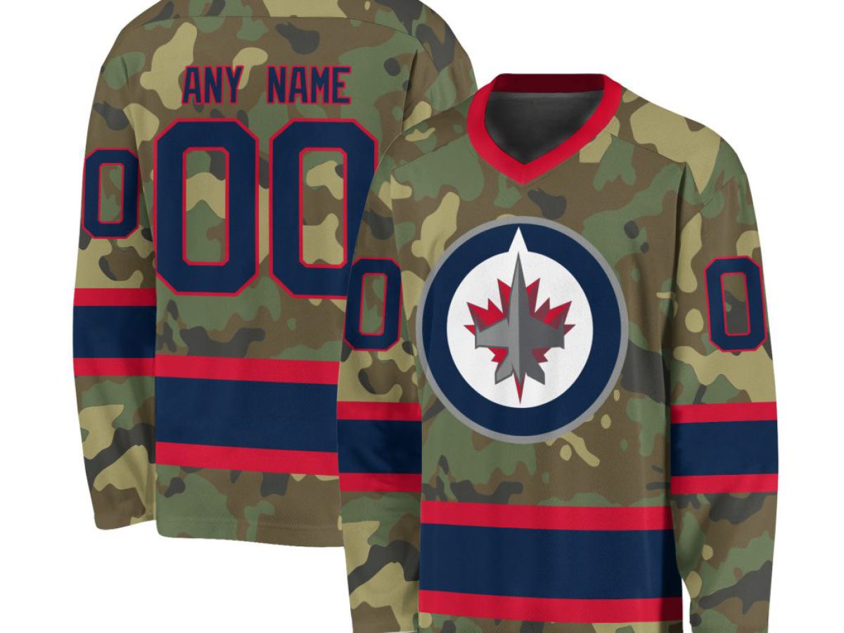 Winnipeg jets cheap camo jersey