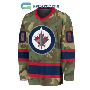 Winnipeg Jets Special Camo Veteran Design Personalized Hockey Jersey