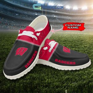 Wisconsin Badgers Personalized Hey Dude Shoes